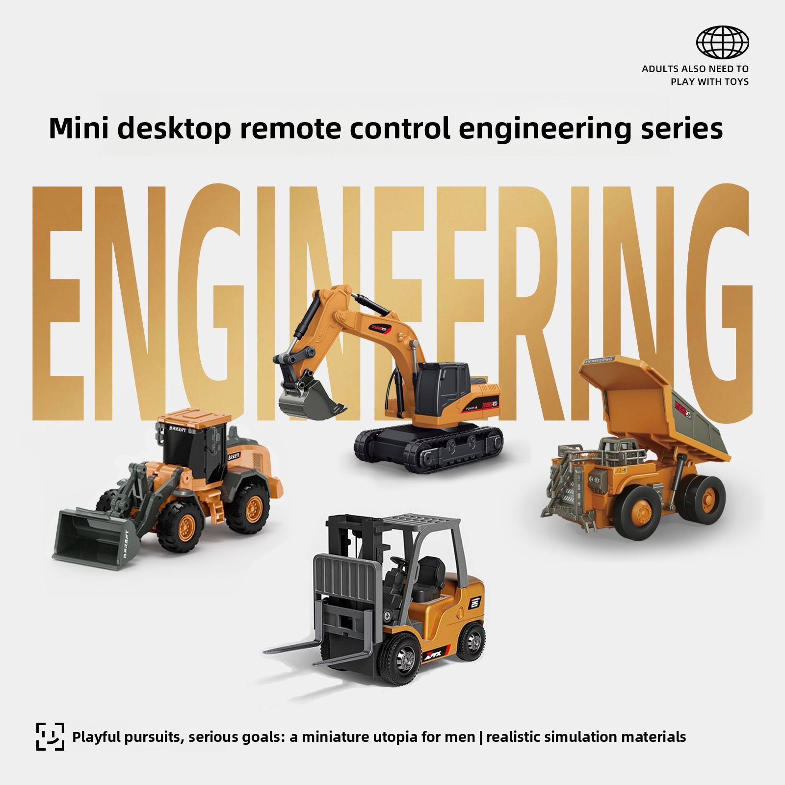 1:64 Metal RC Engineering Car  - Model Kit Excavator ulasan dan harga