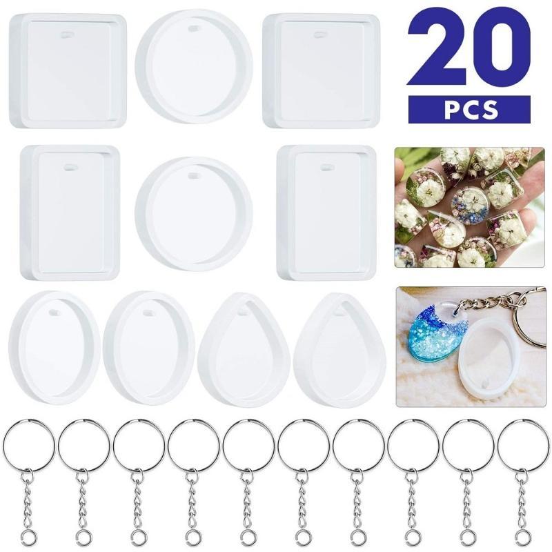 20Pcs Set DIY Keychain Pendant - Resin Kit Cast ulasan dan harga