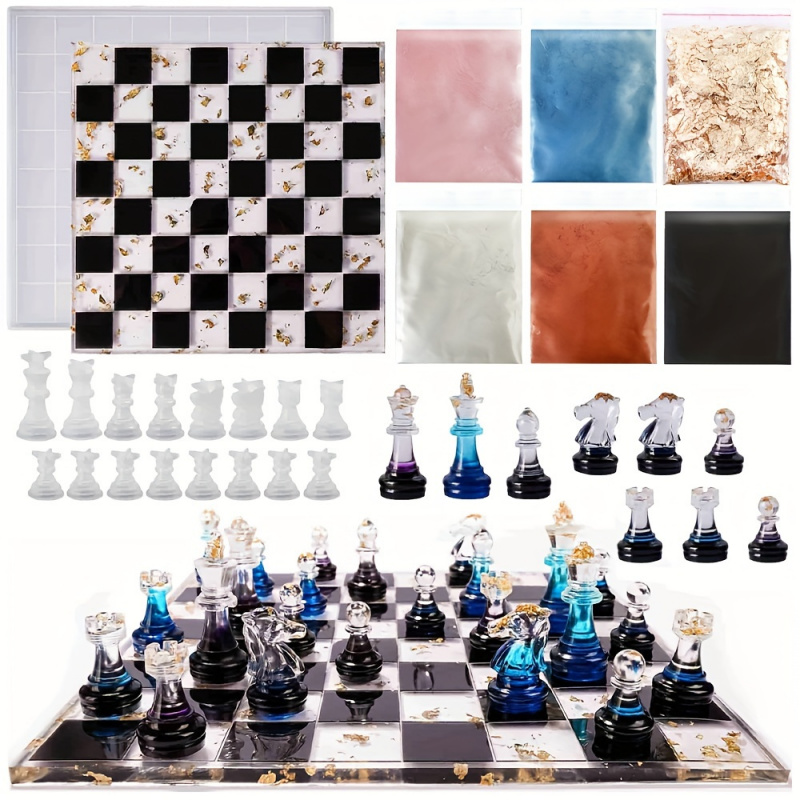 23pcs Chess Set with Silicone  - Resin Kit Cast ulasan dan harga