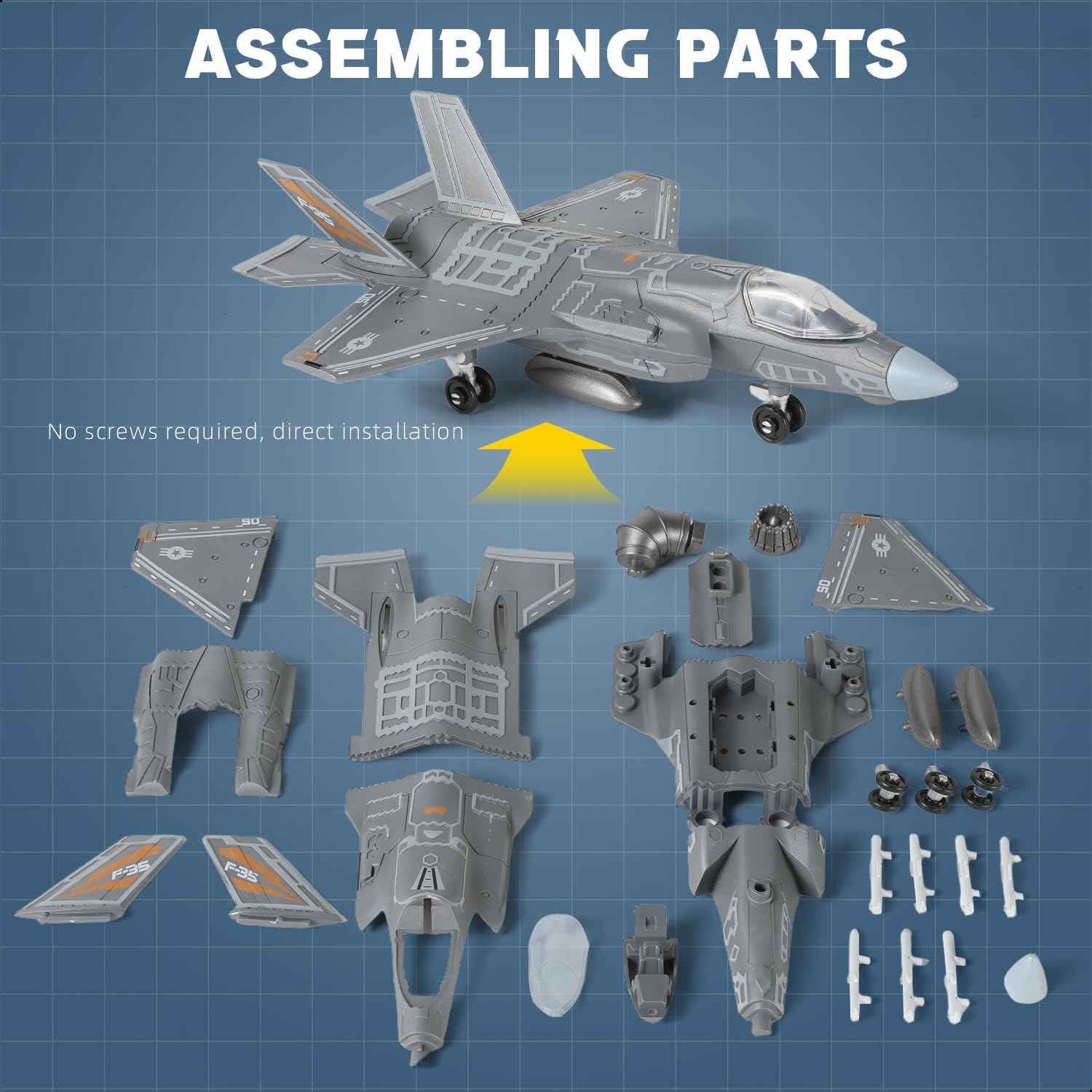 1:72 Scale F-35 Fighter Jet Qu - Model Kit Instructions ulasan dan harga